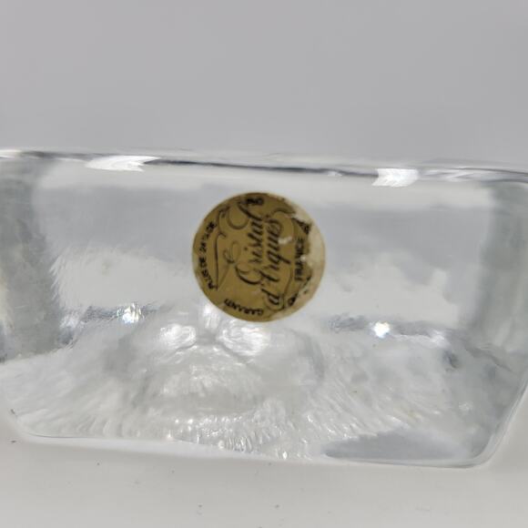 Cristal d' Arques France Etched Crystal Glass Tiger Face Sculpture Paperweight - Picture 4 of 7